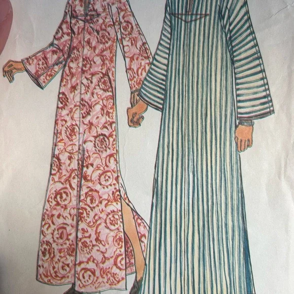 Simplicity 6695 Men's Striped and Floral Robes caftan size L 💜 - Picture 3 of 6